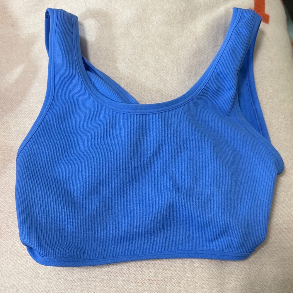 Blue Women's Ribbed Tank Top